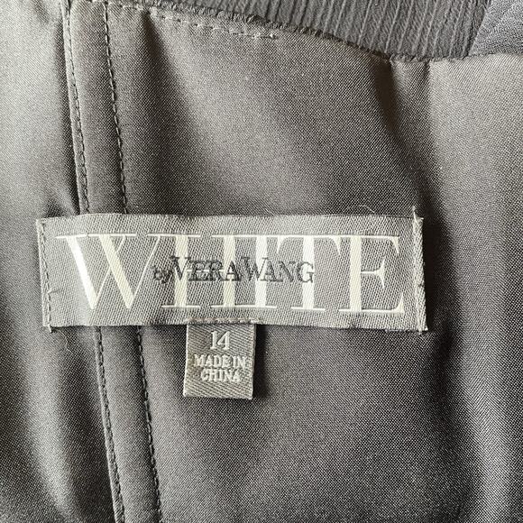 White by Vera Wang Black Evening Gown Dress Womens Sz 14 XL Sleeveless Chiffon - Picture 7 of 16